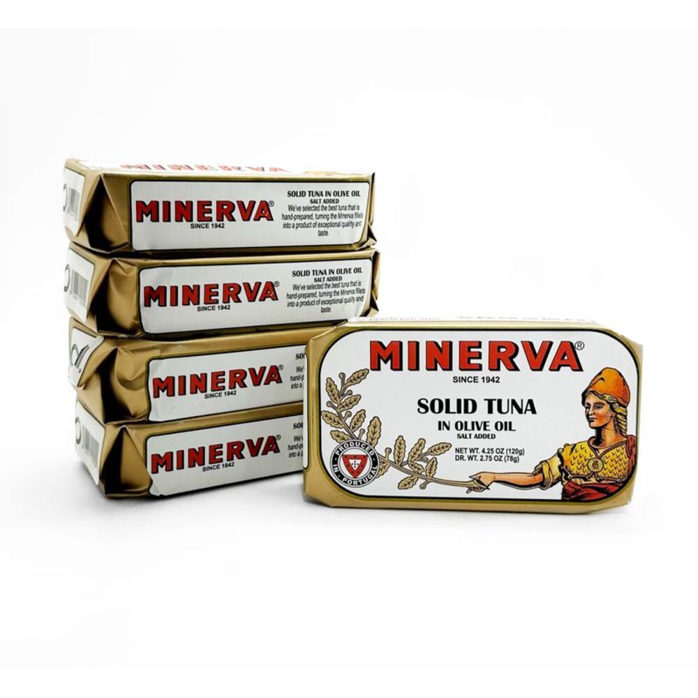 Minerva Solid Tuna In Olive Oil salt added 4.25 oz Each / Pack of 5